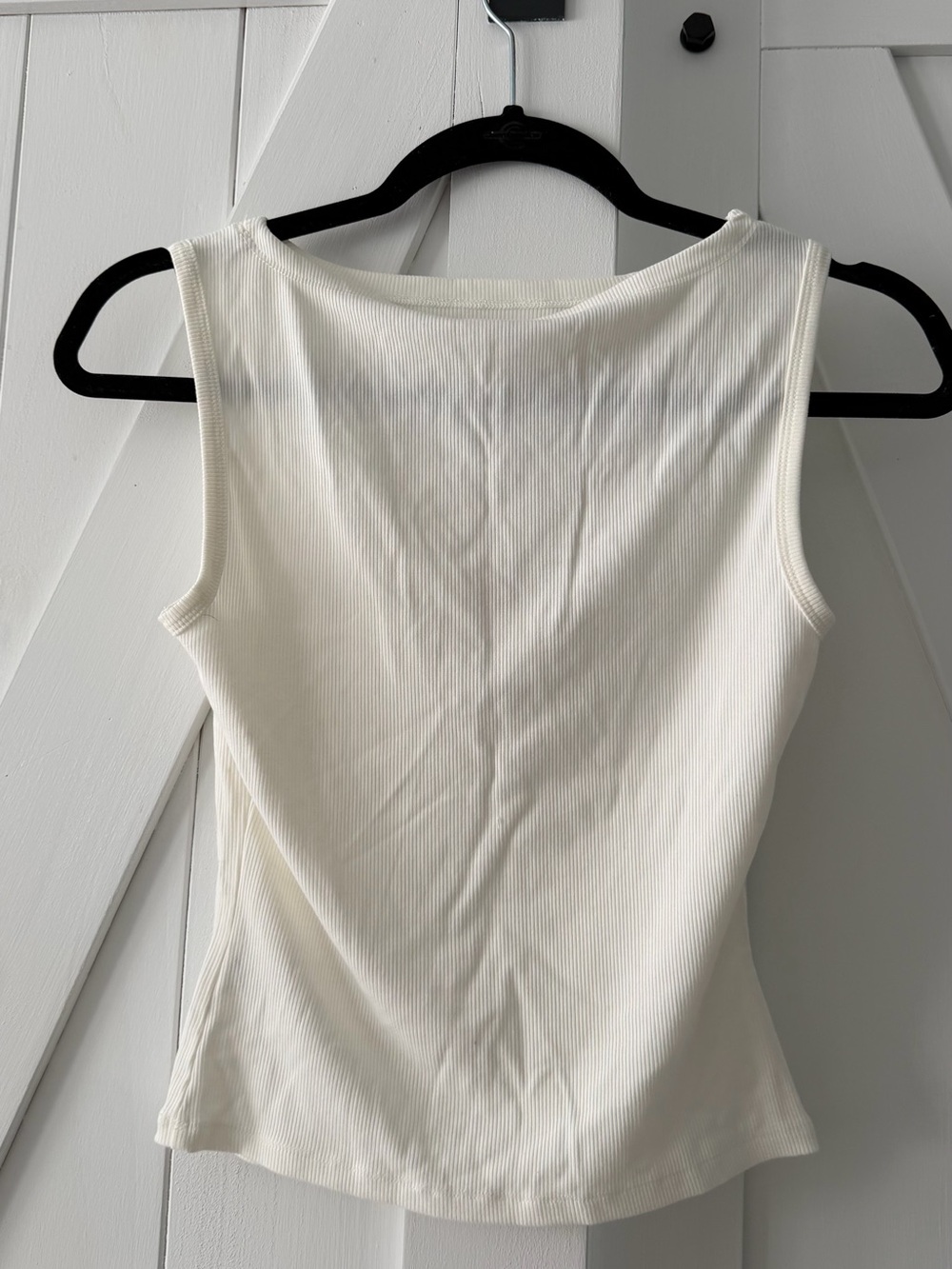 Pink Rose Ribbed Tank Top - Cream - Picture 2 of 4